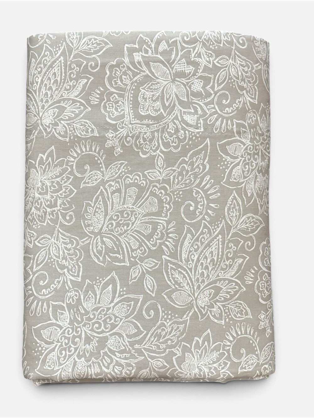 Better Homes And Garden King Size Flat Sheet Gray Floral 100% Cotton